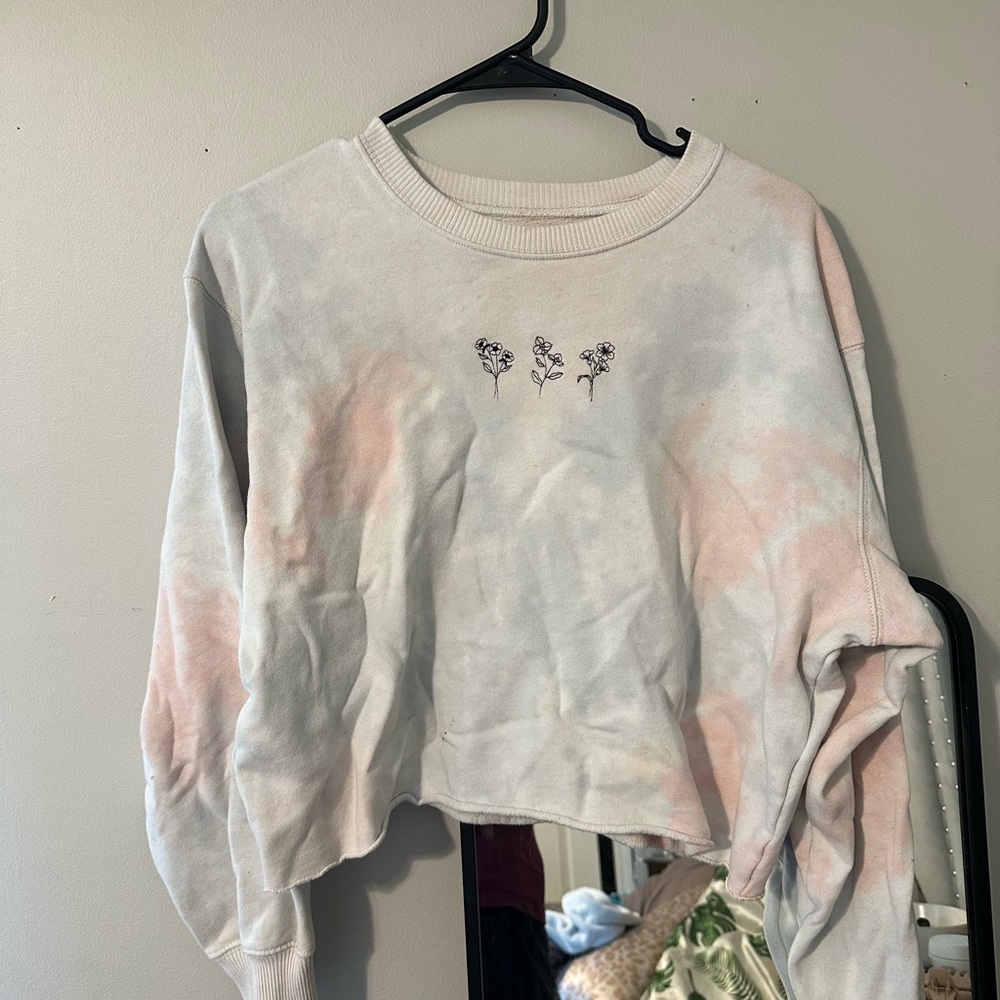 Tye dye Hollister cropped sweatshirt